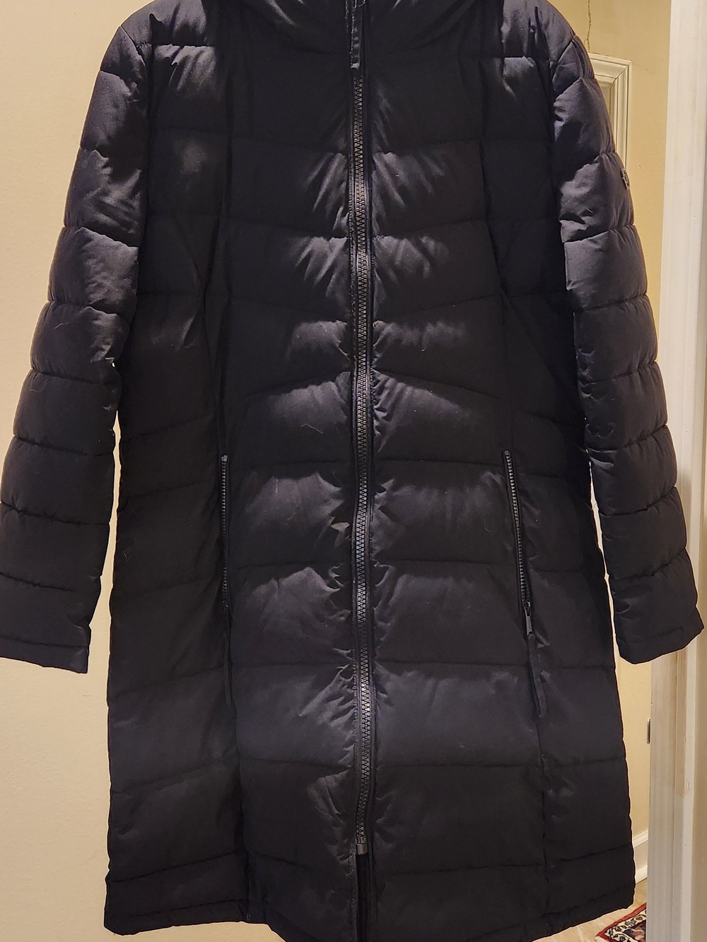 Calvin Kleim Black Long Puffer Coat